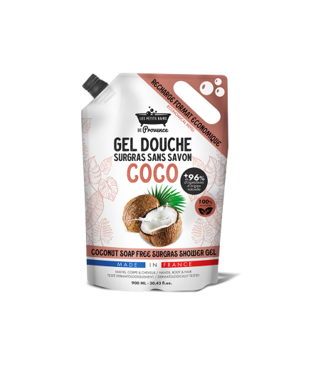 Recharge Gel Douche coco 900ml - Les Petits Bains de Provence