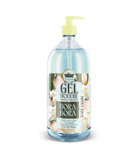 Gel Douche 1L Bora Bora Tiaré Jasmin – Série Limitée Road Trip – Les Petits Bains de Provence