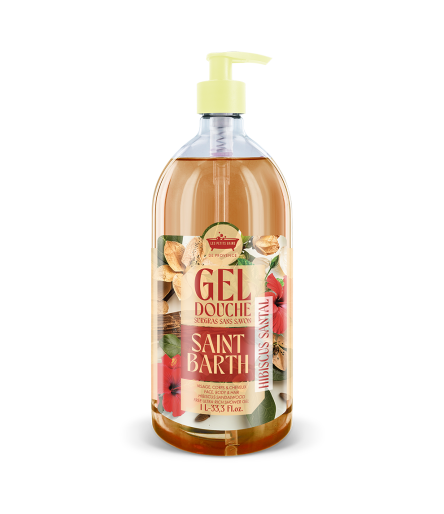 Gel Douche 1L Saint Barth Hibiscus Santal – Série Limitée Road Trip – Les Petits Bains de Provence