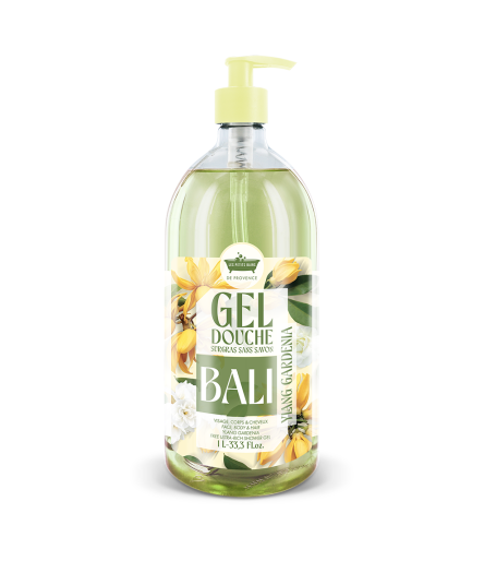 Gel Douche 1L Bali Ylang Gardenia – Série Limitée Road Trip – Les Petits Bains de Provence
