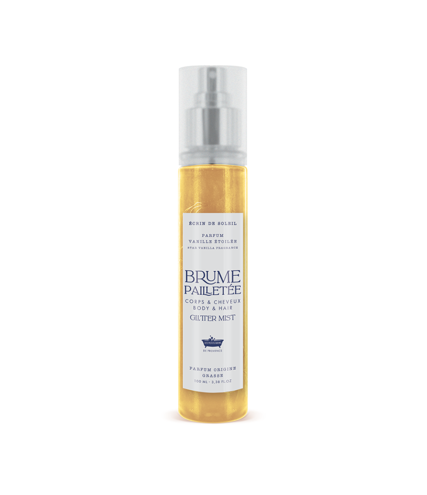Brume Pailletée Vanille Etoilée 100ml- Ecrin de Soleil - Les Petits Bains de Provence