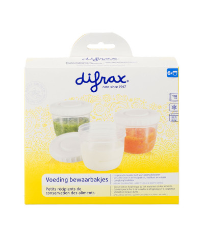 Difrax - Pots de conservation lait maternel et aliments x6 - Ref 617